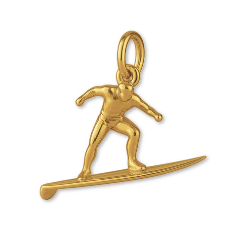 9ct Yellow Gold - Longboard Surfer Charm
