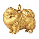 9ct Yellow Gold - Pomeranian Dog Charm