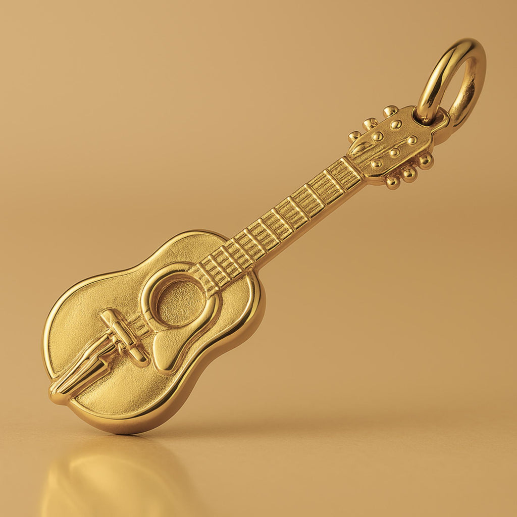 18ct Yellow Gold - Acoustic Guitar Charm