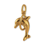 9ct Yellow Gold - Hoop Dolphin Charm