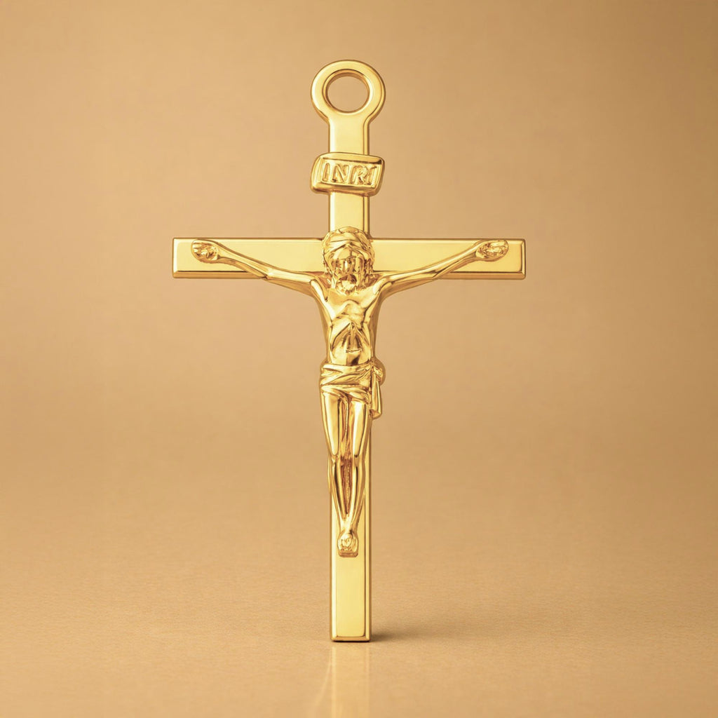 18ct Yellow Gold - Traditional Jesus Crucifix Charm