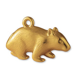 18ct Yellow Gold - Hairy Wombat Charm