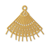 18ct Yellow Gold - Handheld Lace Fan Charm