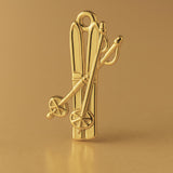 18ct Yellow Gold - Classic Ski's and Poles Charm