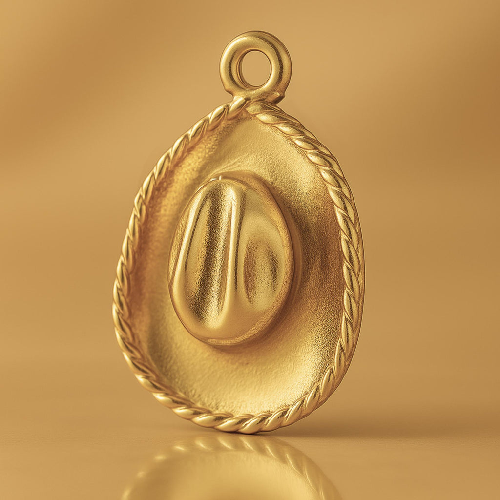 18ct Yellow Gold - Western Cowboy Hat Charm