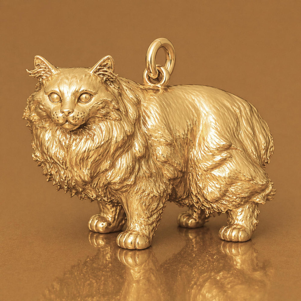 18ct Yellow Gold - Cymric Cat Charm