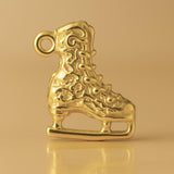 9ct Yellow Gold - Ornate Ice Skating Boot Charm