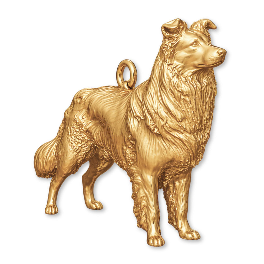 9ct Yellow Gold - Border Collie Dog Charm
