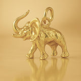 9ct Yellow Gold - African Bush Elephant Charm