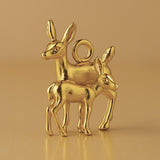 18ct Yellow Gold - Woodlands Deer & Fawn Charm