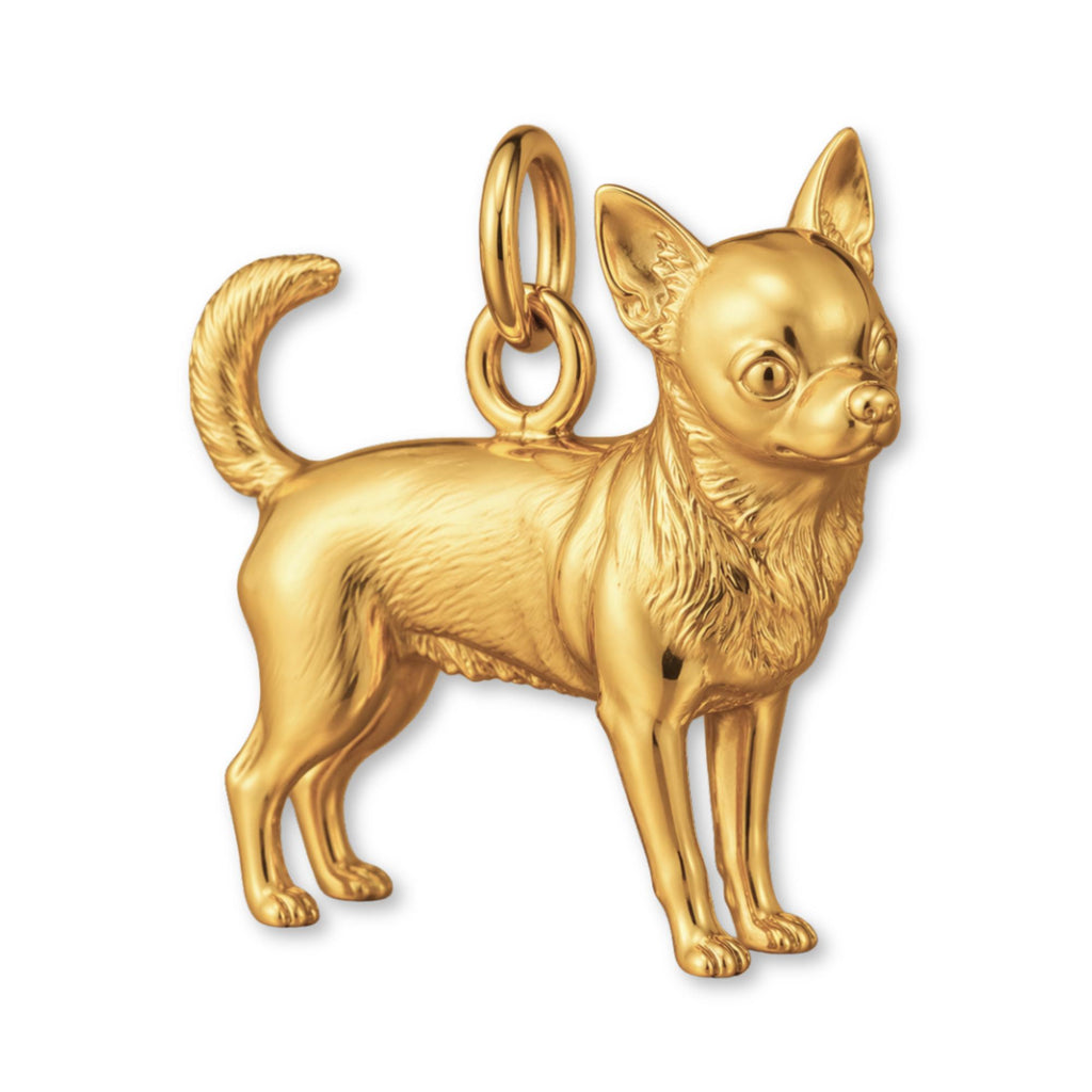 9ct Yellow Gold - Chihuahua Dog Charm