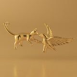 18ct Yellow Gold - Cat VS Eagle Charm