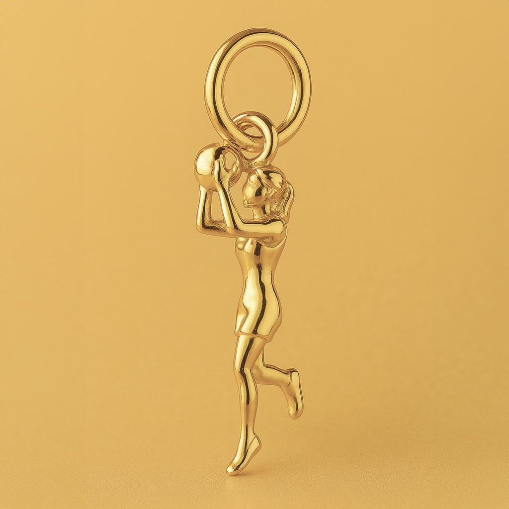 18ct Yellow Gold - Netball Girl Charm