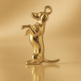 18ct Yellow Gold - Playful Dachshund Dog Charm
