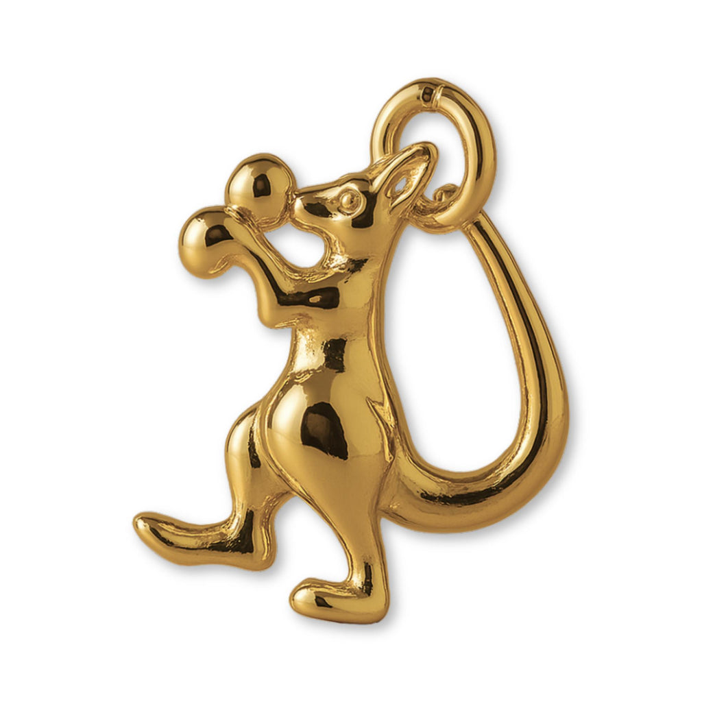18ct Yellow Gold - Boxing Kangaroo Charm