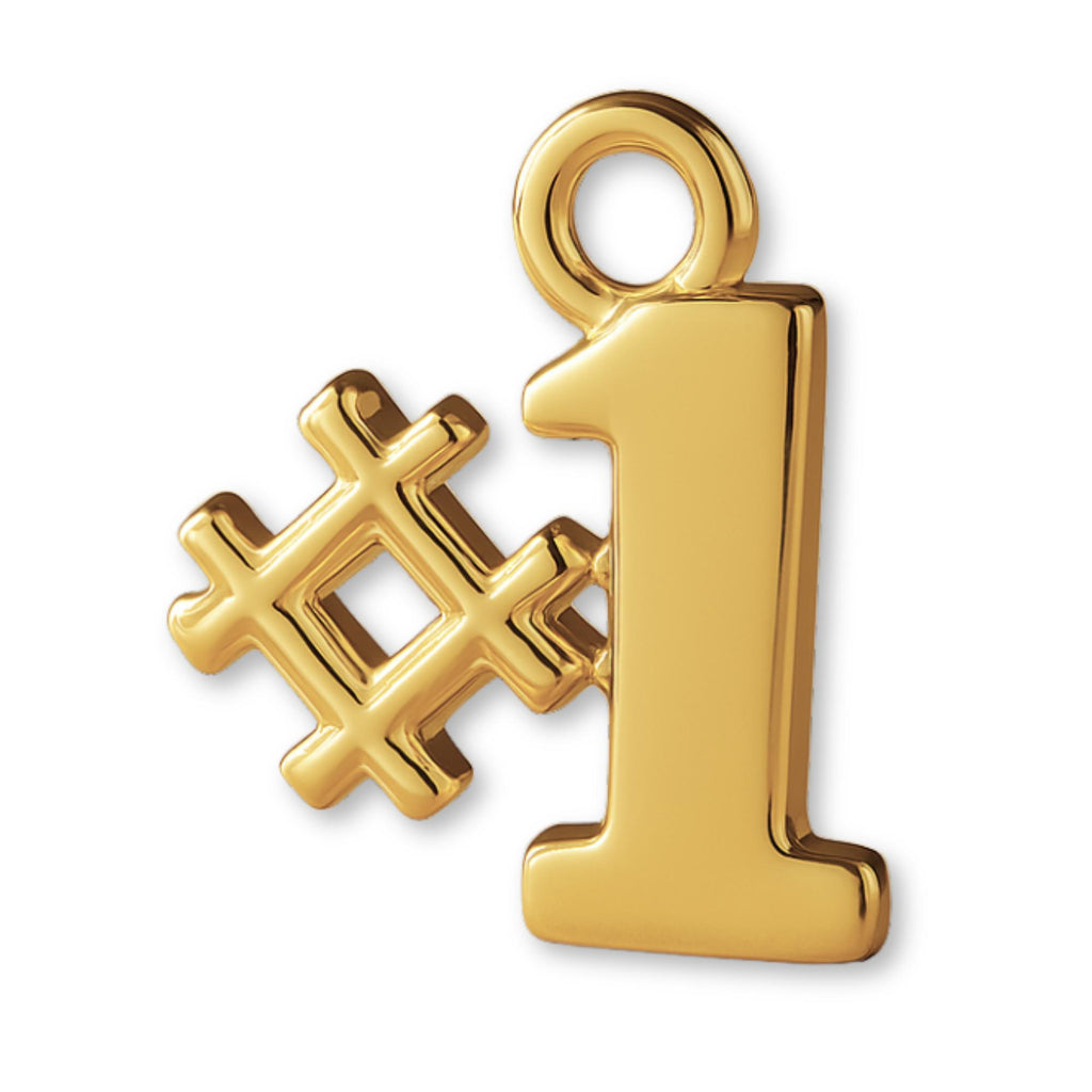 18ct Yellow Gold - Number 1 Monogram Charm