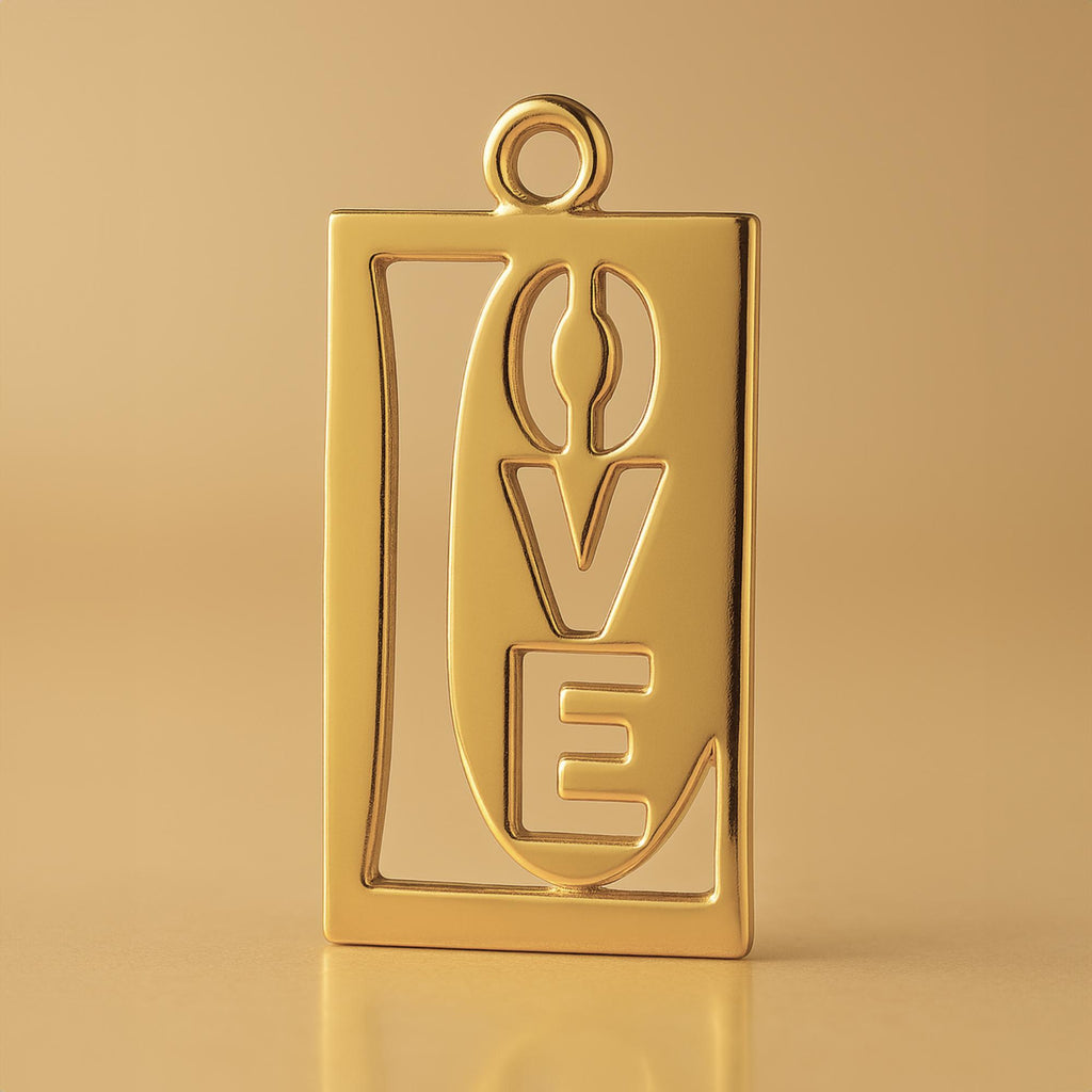 18ct Yellow Gold - Inverted Love Charm