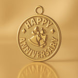9ct Yellow Gold - Happy Anniversary Amulet Charm