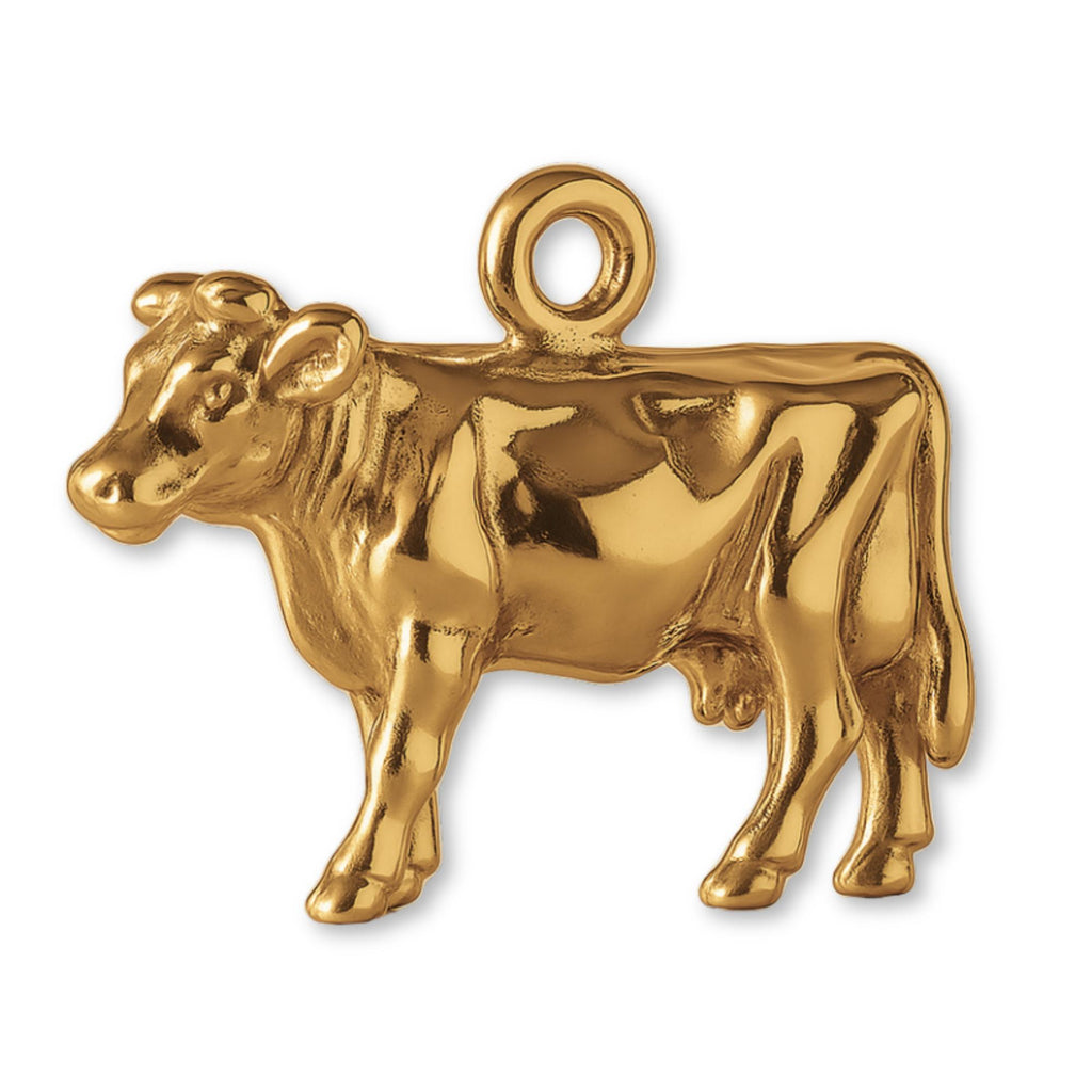 18ct Yellow Gold - Farmyard Dairy Cow Charm