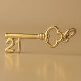 9ct Yellow Gold - 21 Clover Castle Key Charm