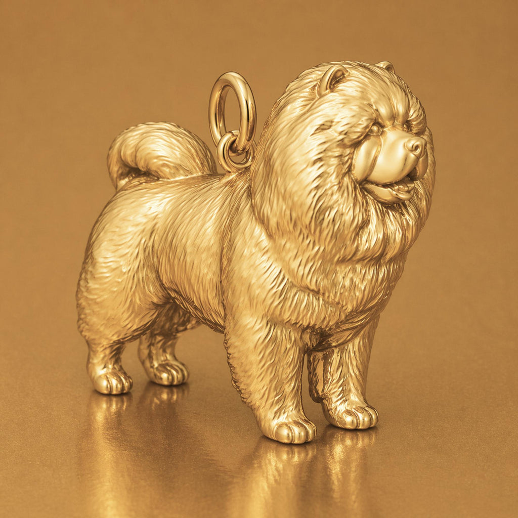 9ct Yellow Gold - Chow Chow Dog Charm