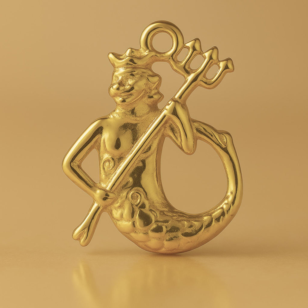 18ct Yellow Gold - Poseidon Sea King Charm