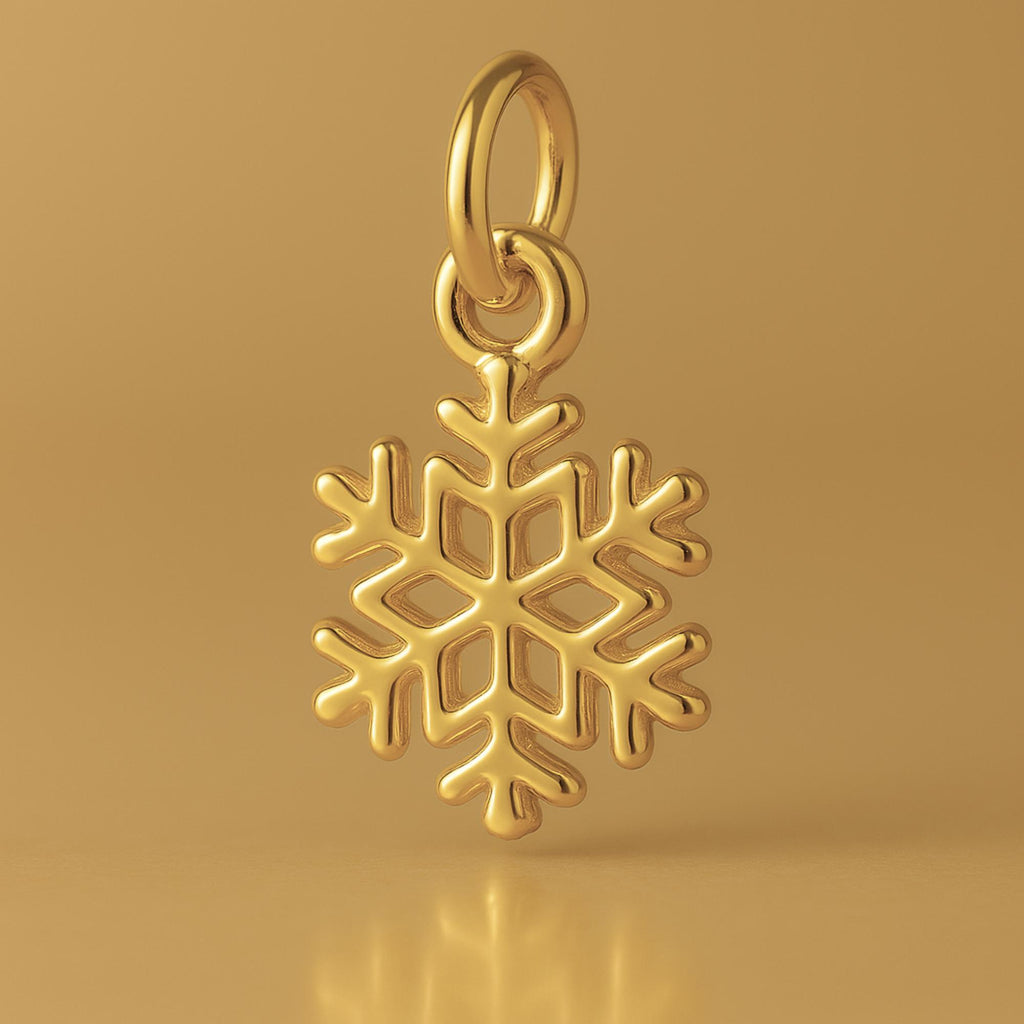 9ct Yellow Gold - Classic Snowflake Charm