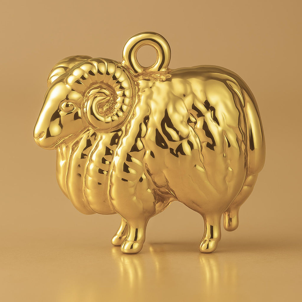 18ct Yellow Gold - Skudde Ram Charm