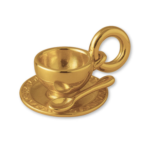 18ct Yellow Gold - Coffee Cup & Saucer Charm