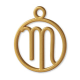 18ct Yellow Gold - Virgo Zodiac Round Charm