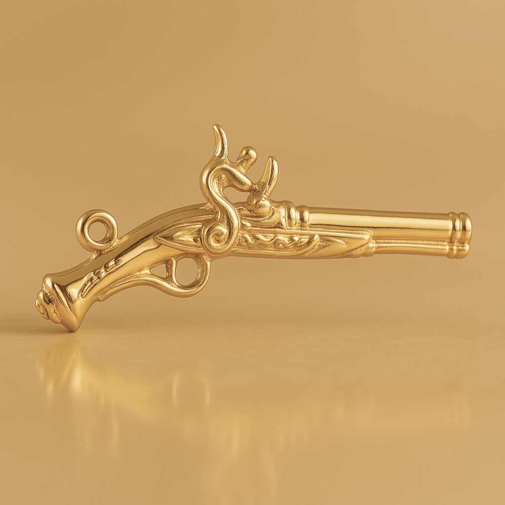 18ct Yellow Gold - Flintlock Pistol Charm