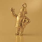 9ct Yellow Gold - Waving Santa Claus Charm