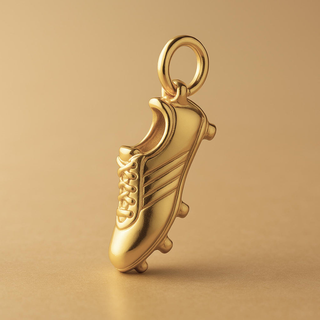 9ct Yellow Gold - Studded Football Boot Charm