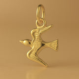 18ct Yellow Gold - Flying Swallow Charm