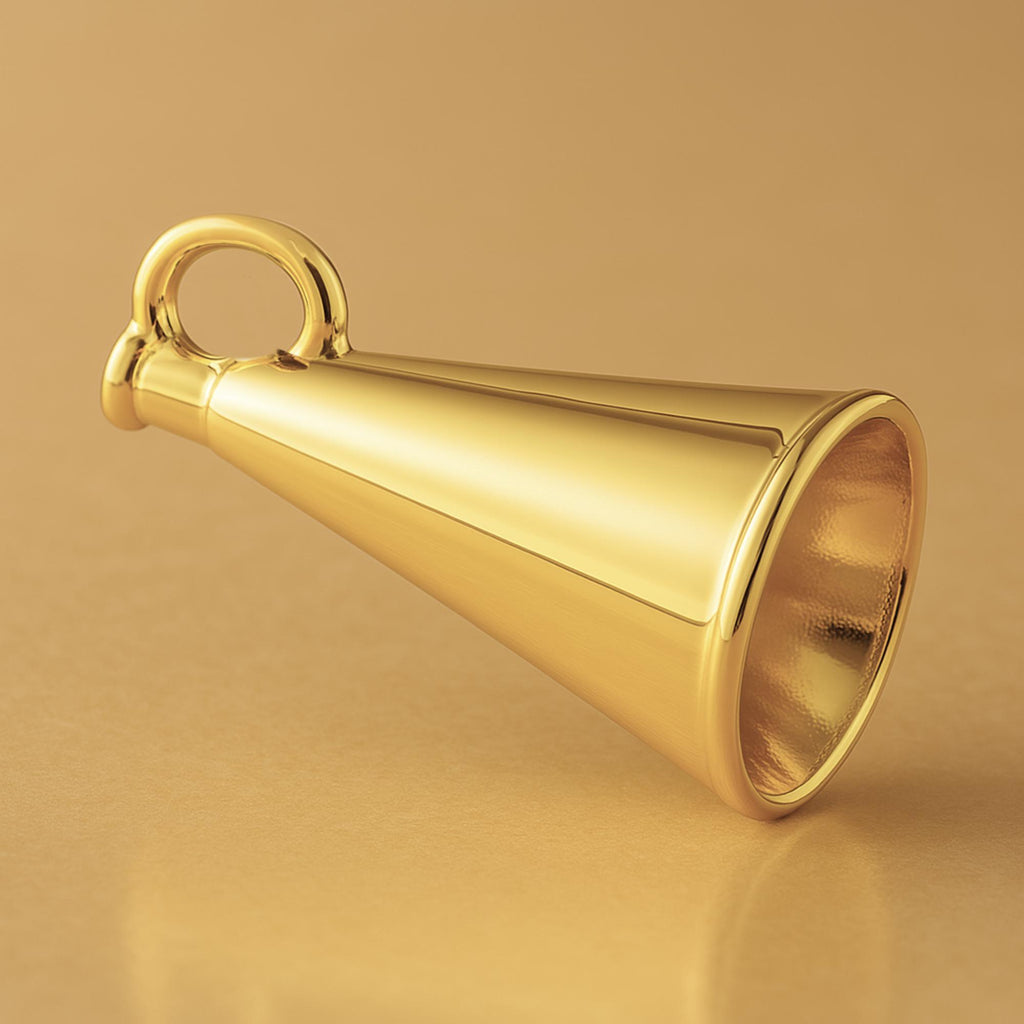 18ct Yellow Gold - Vintage Megaphone Charm