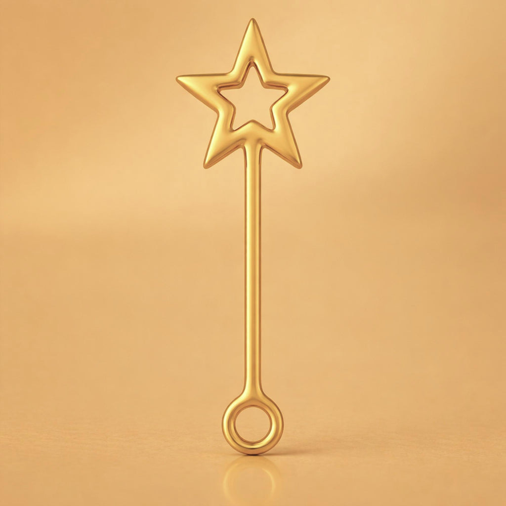 9ct Yellow Gold - Star Wand Charm