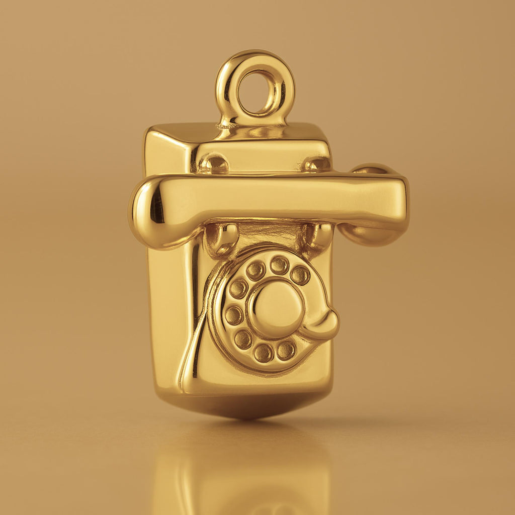 18ct Yellow Gold - Rotary Telephone Charm