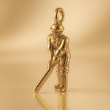 9ct Yellow Gold - Cricket Batsman Charm