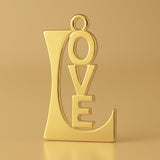 9ct Yellow Gold - Love Monogram Charm
