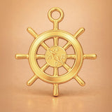 9ct Yellow Gold - Nautical Wheel Compass Charm