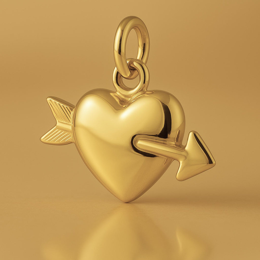 9ct Yellow Gold - Cupid’s Heart Charm