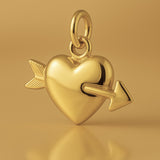 9ct Yellow Gold - Cupid’s Heart Charm