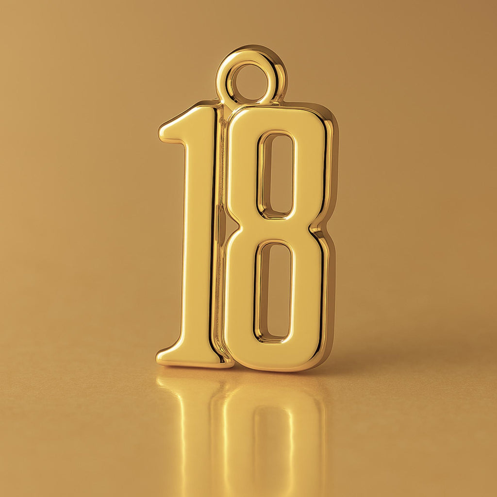 18ct Yellow Gold - 18 Monogram Charm