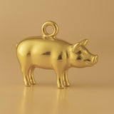 9ct Yellow Gold - Farmyard Pig Charm