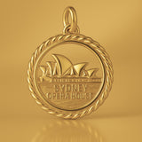 18ct Yellow Gold - Round Sydney Opera House Charm