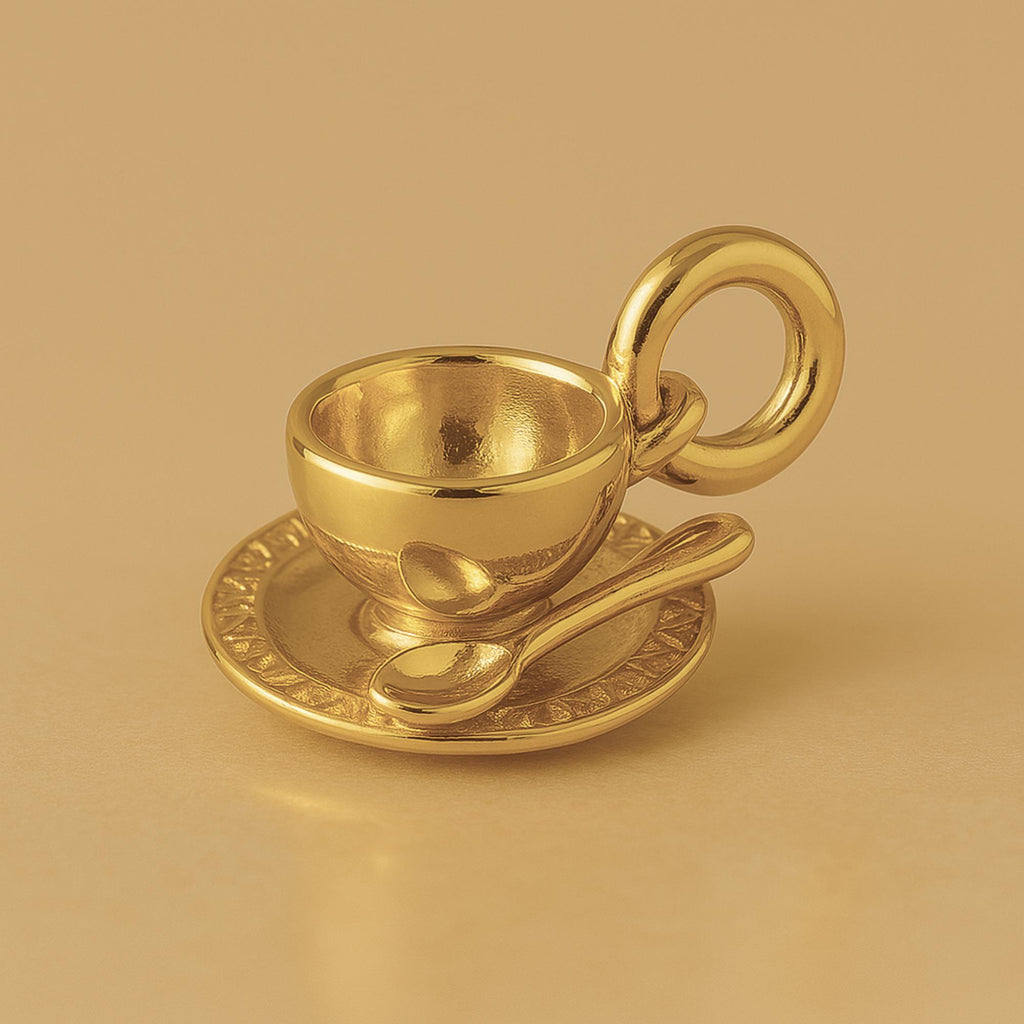 18ct Yellow Gold - Coffee Cup & Saucer Charm