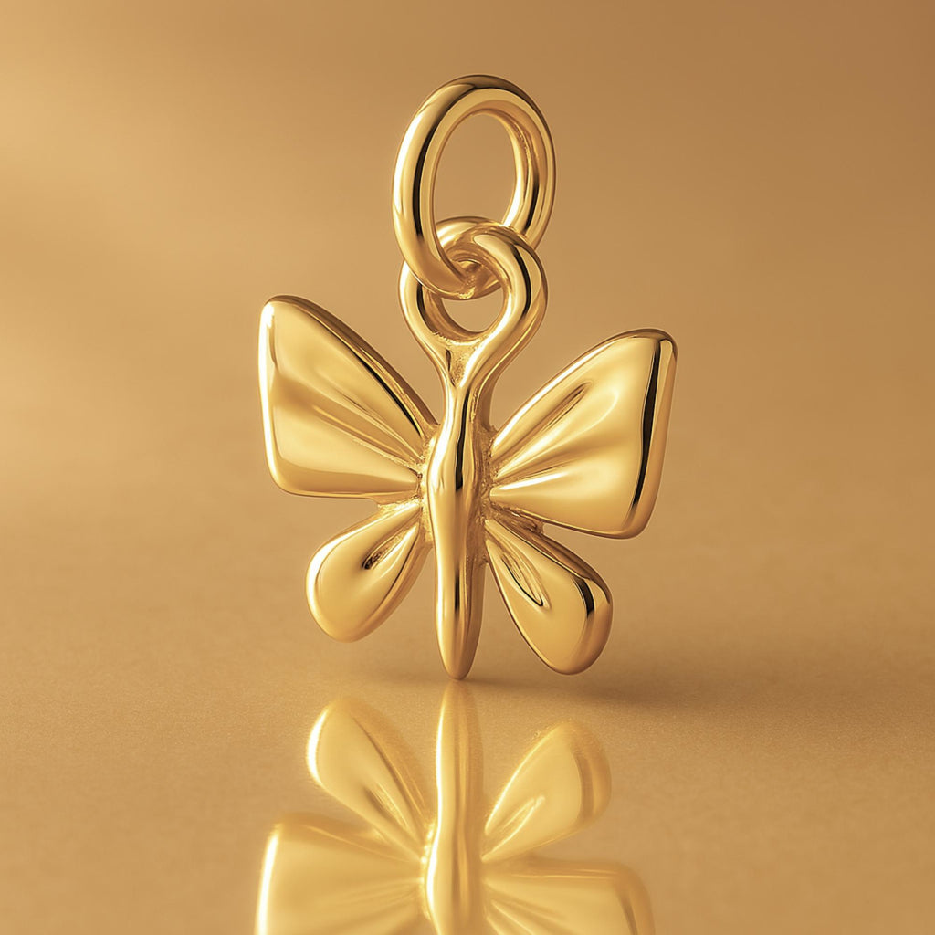 9ct Yellow Gold - Modern Butterfly Charm