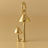 18ct Yellow Gold - Woodland Mushrooms Charm