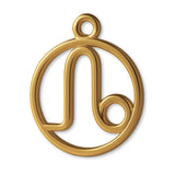 18ct Yellow Gold - Leo Zodiac Round Charm