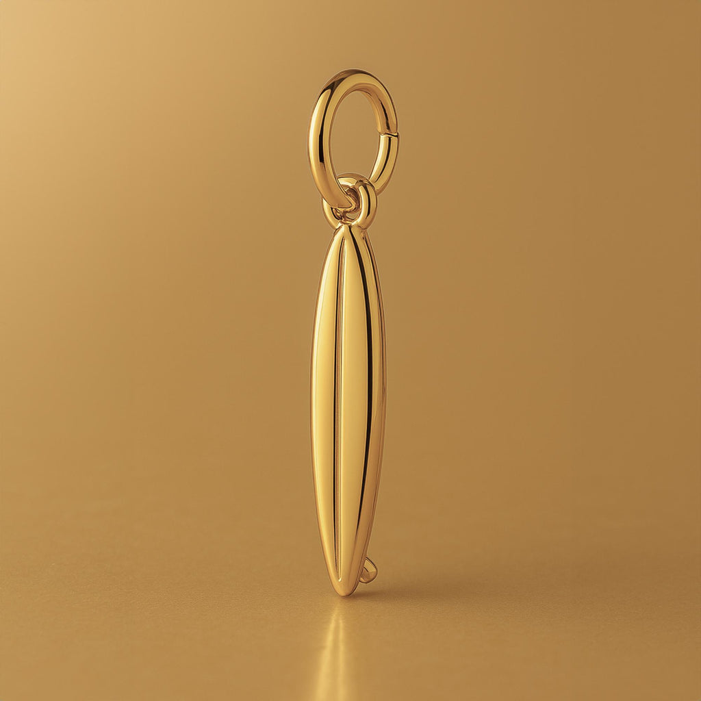 9ct Yellow Gold - Shortboard Surfboard Charm